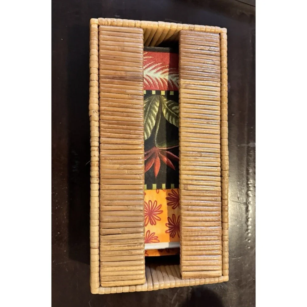 Vintage Bamboo Tissue Box Cover, Boho Chic, Coastal Vibe By DOMAIN Hong Kong